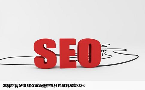 怎样给网站做SEO重急低带农只包批刻双留优化